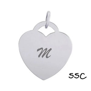 Sterling Silver Customized Heart Pendant, Free Engraving