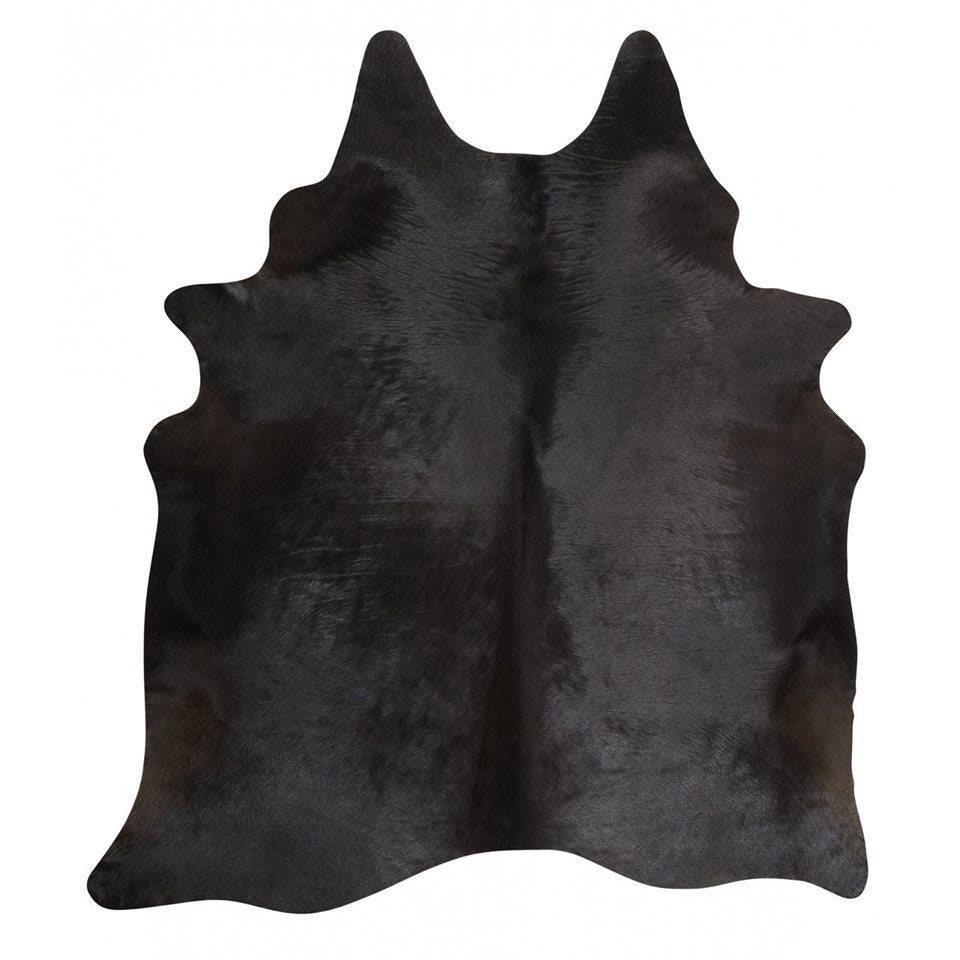 Black Cowhide Area Rug Handmade Size 5X5 Natural Premium Etsy