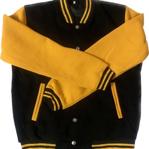  Yellow & Black Varsity Jacket, Men's Varsity Bomber Jacket
