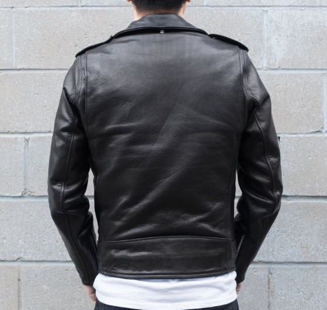 Mens Black Biker Leather Jacket Mens Quilted Slim Fit - Etsy