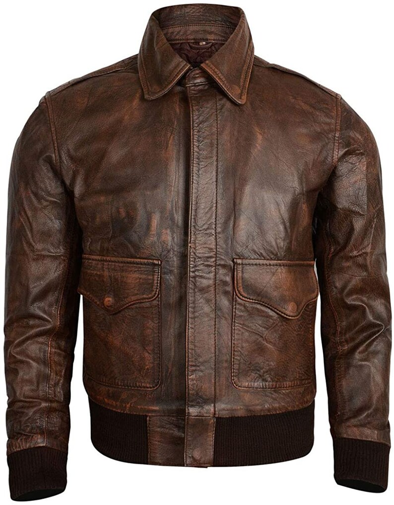 Men's Flight Bomber Air Force A2 Brown Sheepskin - Etsy