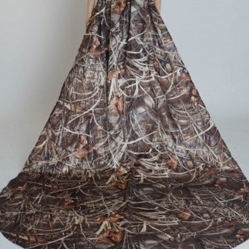 knee length dresses for ladies Orange Camouflage Bridesmaid Dresses Halter Camo main image 0