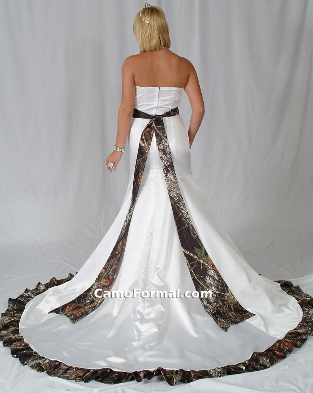 Add Sash to Dress 12 Foot Sash W/bow Tails chose You Camo Print Etsy