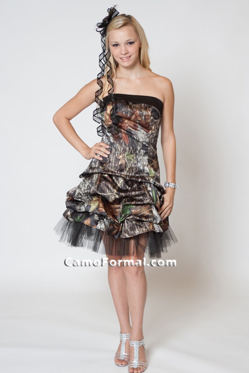 Short Camo Dress With Net Accent, Great for Wedding or Prom image 3