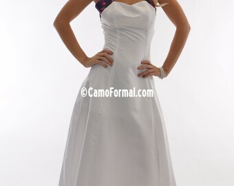Muddy Girl and White Wedding Gown Without Train, Lace-Up Back Size 4