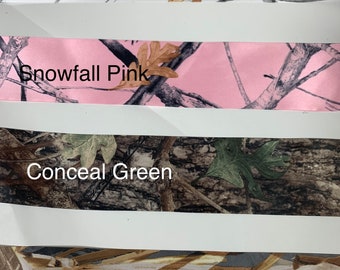 Camo Ribbon in Satin: 4 Sizes, 4 Prints