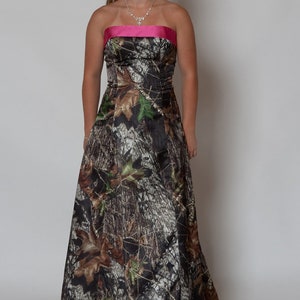 Camo Dress With Contrasting Band And Option to Change Band/Corset String Color