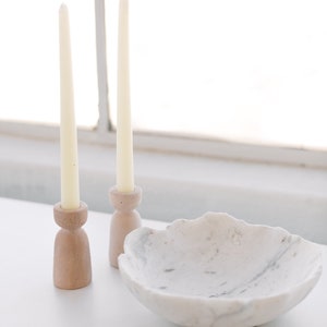 Candle Holder for home decor, weddings, dinner party Minimalist set of 2 concrete decor neutral nordic decor image 2