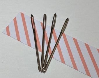 Metal Tapestry Needles, Large Eye, Blunt Tip (Set of 4)