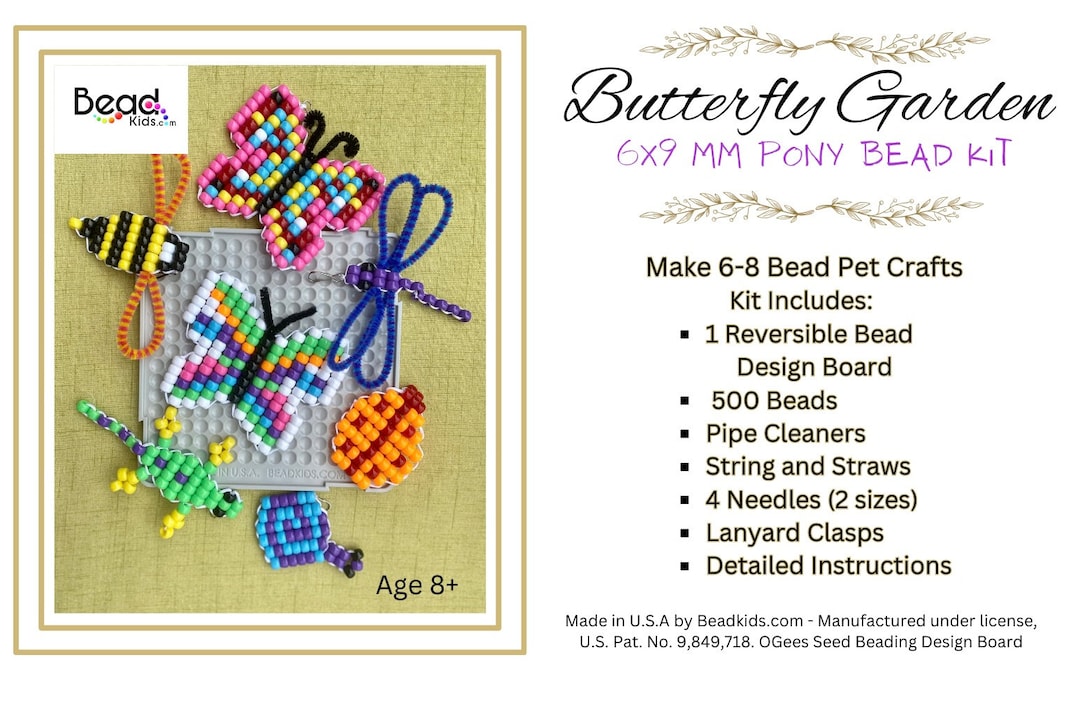 Pony Bead Kit, Butterfly Bead Pet, Crafts, Crafts for Kids