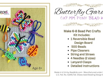 Kit de perles pour poney jardin de papillons, créations artisanales pour animaux de compagnie