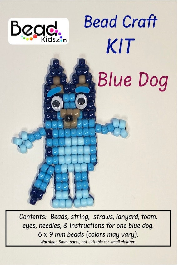 Blue Bead Pet Kit, Blue Dog, Beaded Blue Dog, 