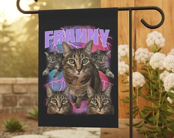 Custom Cat Garden Flag ,Custom Photo Bootleg Flag, Custom Picture Garden Flag, Custom Pet Flag, Rap Cat Garden Flag, Custom Flag