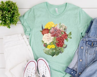 Botanical Shirt Vintage T-shirt Flower Tee Vintage Botanical Graphic T Shirt flower Shirt Vintage Flower T-shirt Nature Lover Wildflower