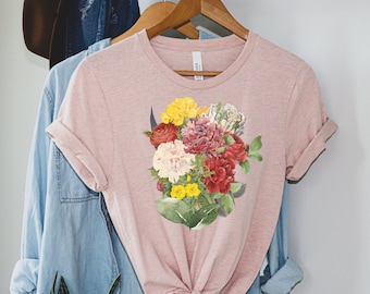 Botanical Shirt Vintage T-shirt Flower Tee Vintage Botanical Graphic T Shirt Flower Shirt Vintage Flower T-shirt Nature Lover Wildflower