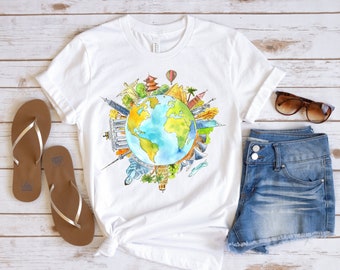 Travel Shirt, Travel the World Girls Trip T-Shirt  Gifts Traveling Shirt Adventure shirt Motivational Shirt Travel Tees Shirt Graphic Tee