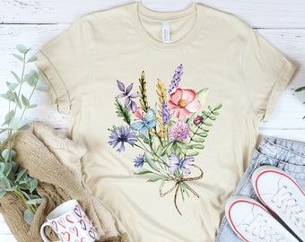 Wildflower Tshirt Wild Flowers Shirt Gift for Women Floral Tshirt Flower Shirt Ladies Shirts Wildflower Tee Gift for Women Best Friend Gift
