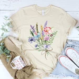 Wildflower Tshirt Wild Flowers Shirt Gift for Women Floral Tshirt Flower Shirt Ladies Shirts Wildflower Tee Gift for Women Best Friend Gift
