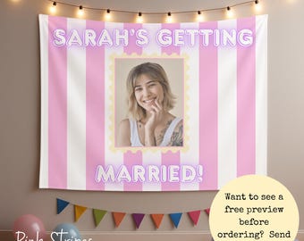 Custom Photo Bachelorette Party Banner - personalized banner with picture for bridal shower