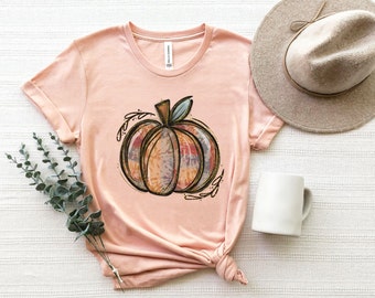 Tie Dye Pumpkin Shirt Fall Tee Autumn T-Shirt Thanksgiving Tshirt Fall Tye Dye Shirt for Women Pumpkin Spice Graphic Tee Cute Halloween Tee