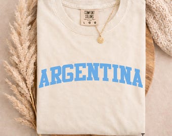 Camiseta Comfort Colors® Argentina con estampado universitario – Camiseta de recuerdo