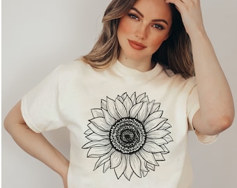 Sunflower Shirt Wildflower TShirt Sunflower Mothers Day Gift Shirt Womens Flowers Gift Shirt Botanical Shirt Flower Shirt Sunflower Tee