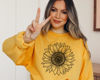 Sunflower Sweatshirt Sunflower Sweater Sunflower Mothers Day Gift Shirt Womens Flowers Gift Shirt Botanical Shirt Flower Shirt Wildflower