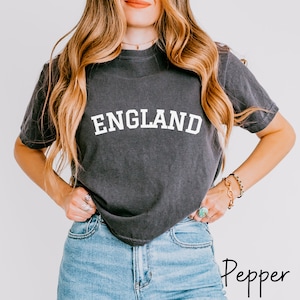 Comfort Colors® England Crop top, Paris Boxy shirt, England Shirt, England souvenir, England Souvenir, College Tee, Trendy England shirt