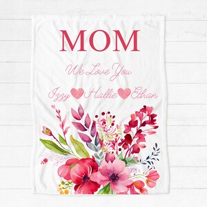 Custom Mom blanket, custom mother&#39;s day gift, mom blanket with kids names, mother&#39;s day blanket, gift for mom, mom gift, birthday