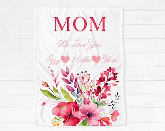 Custom Mom blanket, custom mother's day gift, mom blanket with kids names, mother's day blanket, gift for mom, mom gift, birthday