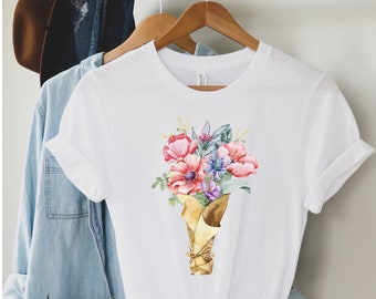 Wild Flowers Shirt Wildflower Tshirt Floral Shirt Botanical Shirt Nature Lover Shirt Womens Tee Ladies Shirts Flower Shirt Cottagecore