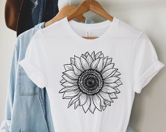 Sonnenblume Grafik Tee Urlaub Shirt Sonnenblume Shirt Frauen Garten Shirt Lustige Sonnenblume Shirt Blumen Shirt Pflanze Sonnenblume Shirt Blumen Tee