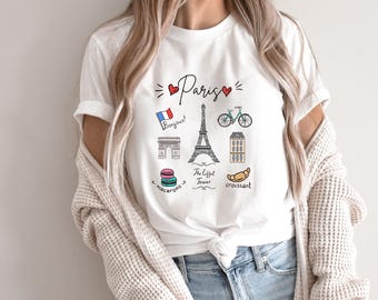 Paris Shirt, Eiffel tower, Vacation in Paris, Trendy Paris Trip Tee, Fashion Shirt, Fashion Lover Gift, Europe Trip, Girls Trip