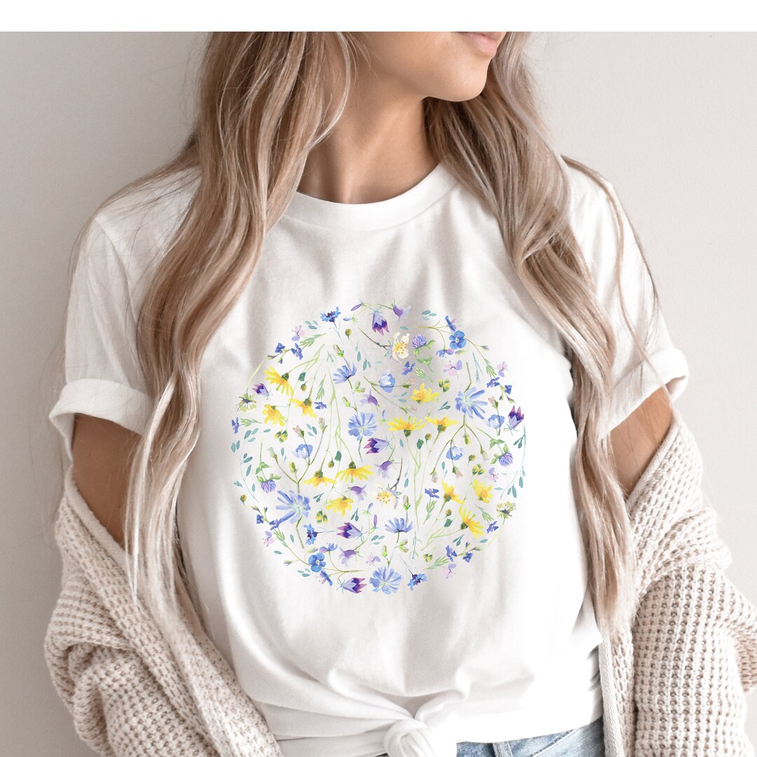 Wildflower Tshirt Wild Flowers Shirt Gift for Women Floral Tshirt ...