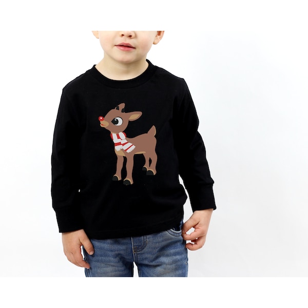 Rudolph Manches Longues Toddler Tee Retro Chemise de Noël vintage T Shirt de Noël Chemise de Noël Fête T-Shirt vintage Rudolph Rennes