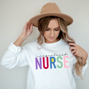 Nurse Sweatshirt Registered Nurse Sweater Nursing Graphic Shirt Grad Gifts Appreciation Pullover Nursing Student Shirts Graduate