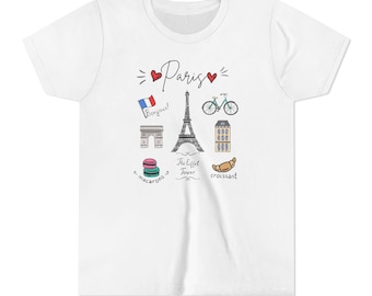 Kids Size Paris Shirt, Eiffel tower, Vacation in Paris, Trendy Paris Trip Tee, Fashion Shirt, Fashion Lover Gift, Europe Trip, Girls Trip