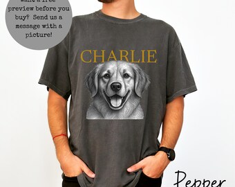 Custom Pet Photo And Name Shirt,Personalized Comfort Colors Pet Shirt,Customized Picture Dog Shirt,Dog Lover Gift,Cat Mom Gift