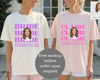 Custom Face Bachelorette Party Comfort Colors Shirt, Photo Party Tees, Comfort Colors Tees