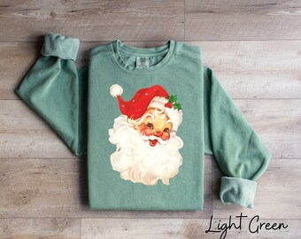 Santa Claus Christmas Sweater Sweatshirt Christmas Sweater Holiday Sweater Christmas Shirt Holiday Party  Comfort Colors