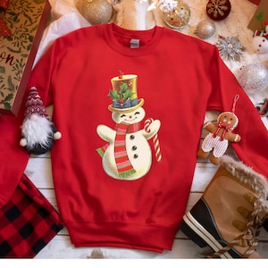 Vintage Snowman Christmas Sweater Sweatshirt Retro Funny Christmas Sweater Holiday Sweater Christmas Shirt Holiday Party Sweater Teacher