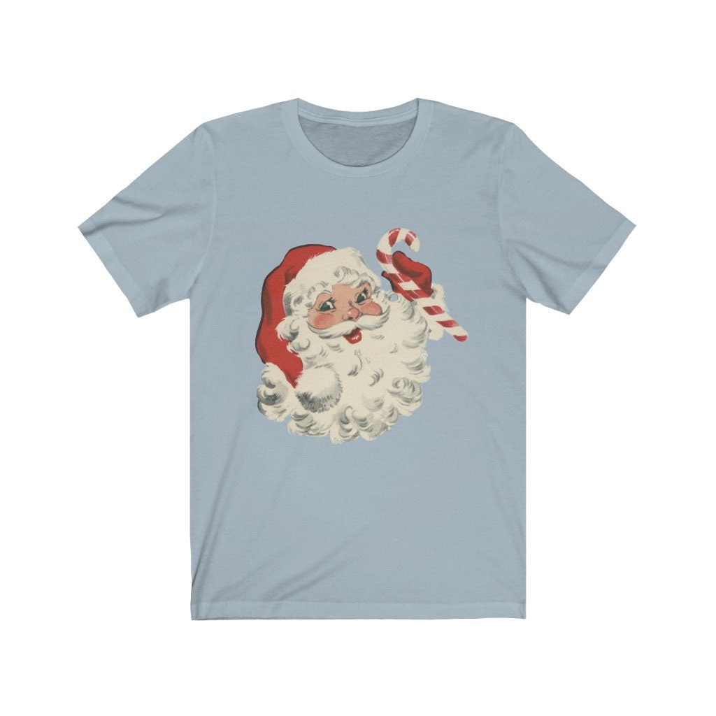 Vintage Santa Claus Shirt With Candy Cane Christmas T Shirt - Etsy