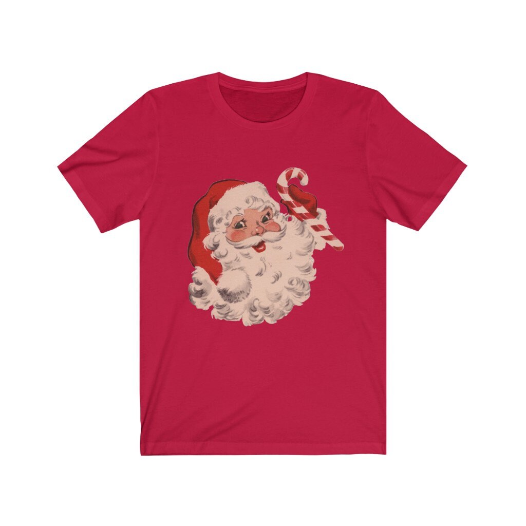 Vintage Santa Claus Shirt With Candy Cane Christmas T Shirt - Etsy