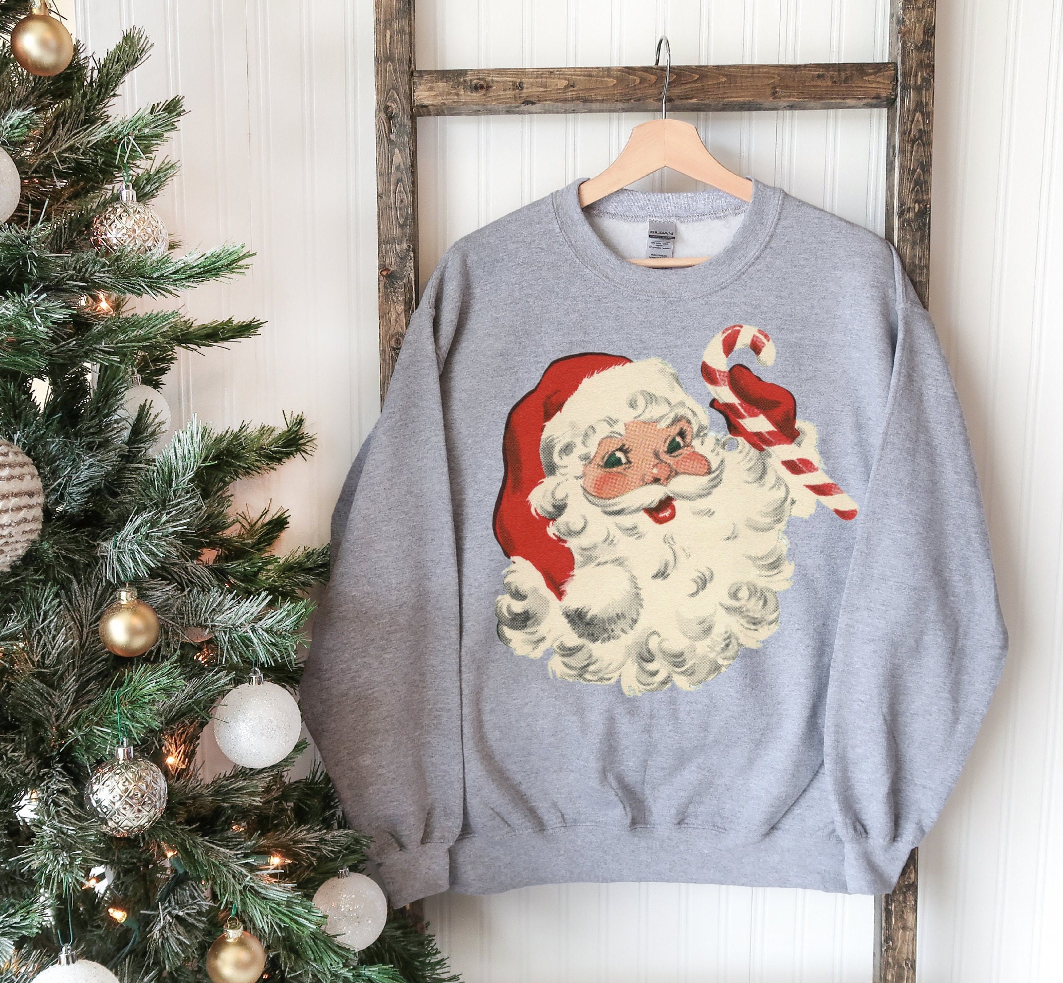 Weihnachtssweatshirt Unisex Santa Claus - Lustiger Christmas Pullover Rundhals Langarm Festtagsmode