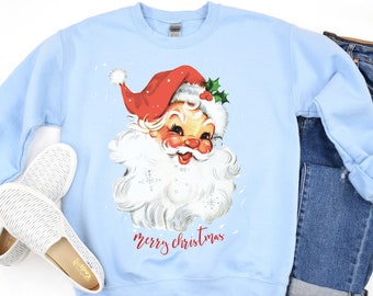 Santa Claus Christmas Sweater Sweatshirt Retro Christmas Sweater Vintage Holiday Sweater Christmas Shirt Holiday Party Shirt Vintage Santa