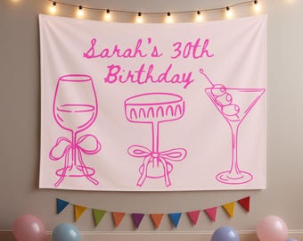 Pancarta personalizada para el 30 cumpleaños - Decoración de pared personalizada para cumpleaños