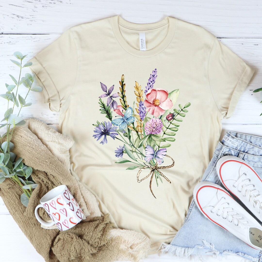Wildflower Tshirt Wild Flowers Shirt Gift for Women Floral Tshirt ...