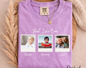 Comfort Colors® Custom Lola Photo Shirt, Custom grandkid photo t, Personalized Mothers Day T-shirt, Best Lola Ever Tee