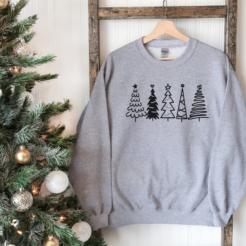 Metroz Style Womens Christmas Sweatshirt Christmas Tree Sweater Winter Sweatshirt Christmas Tree Sweatshirt Holiday Sweatshirts For Women