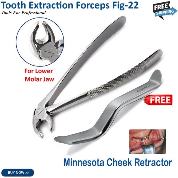 Tooth Extraction Forceps Fig 22 Lower Molars Dental Surgical Minnesota Retractor Teeth Extracting Instruments